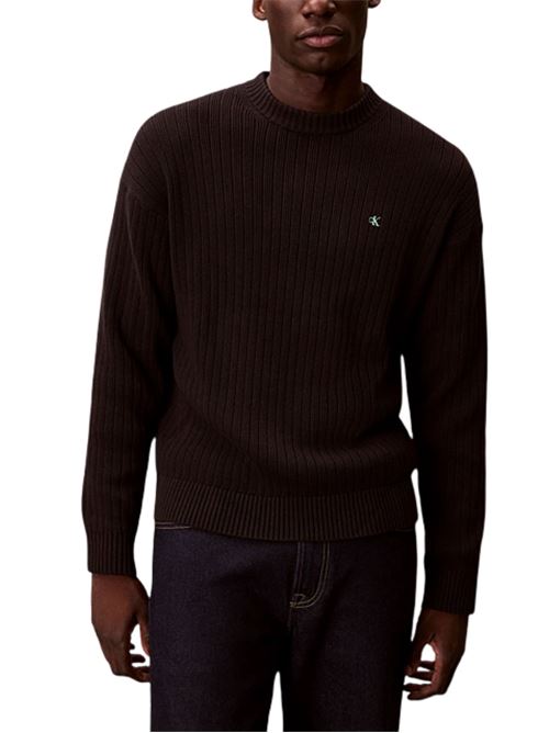 Maglione a coste in cotone Calvin Klein Jeans | LV04RD314GUB1